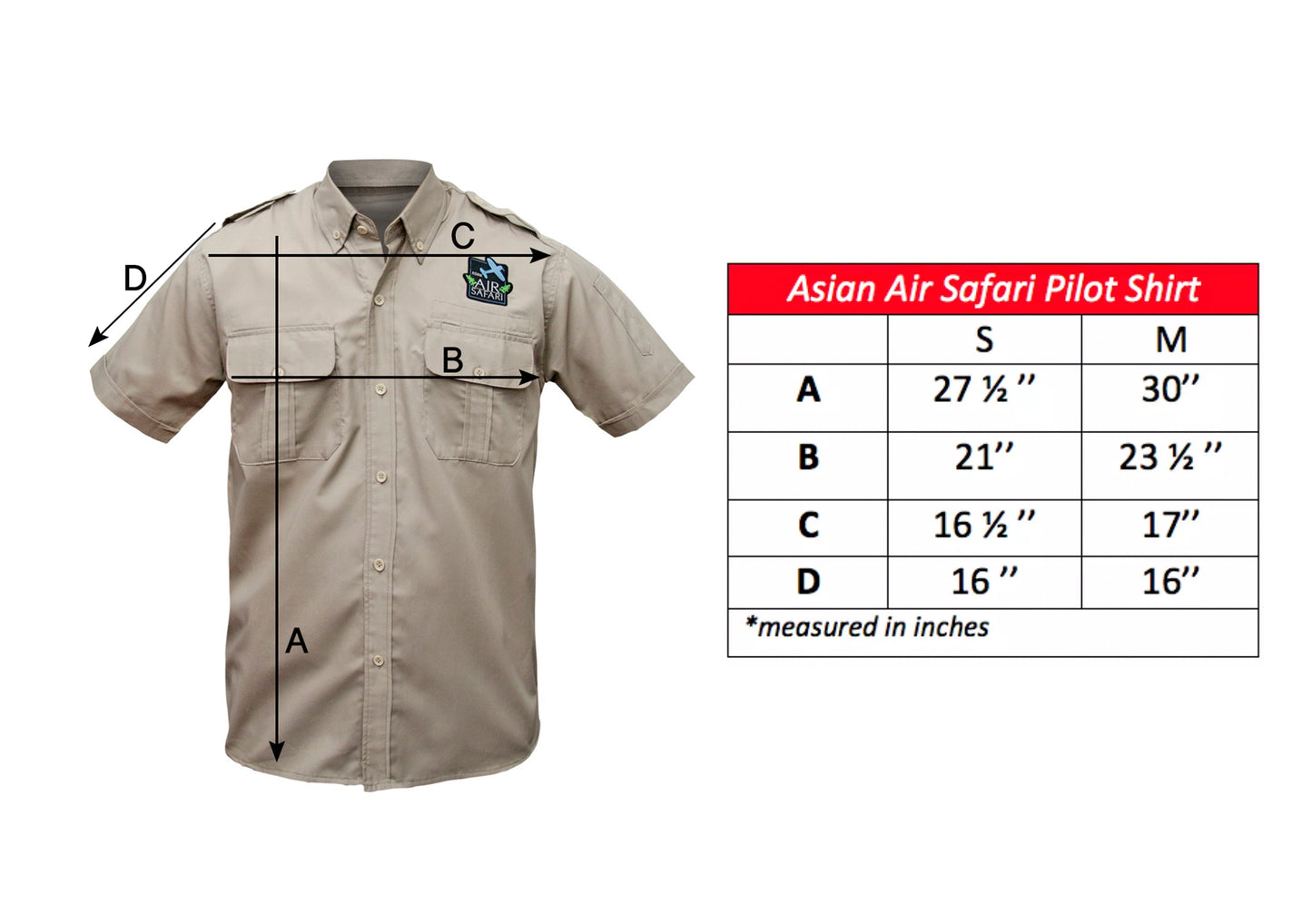 Men's Pilot Polo Khaki - Asian Air Safari